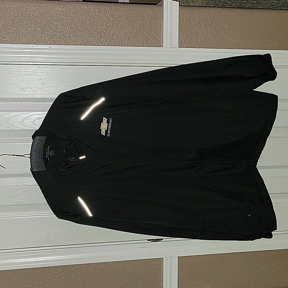 CHEVROLET, MENS SZ XL WIND BREAKER BLACK LIKE NEW CONDITION - Picture 1 of 4